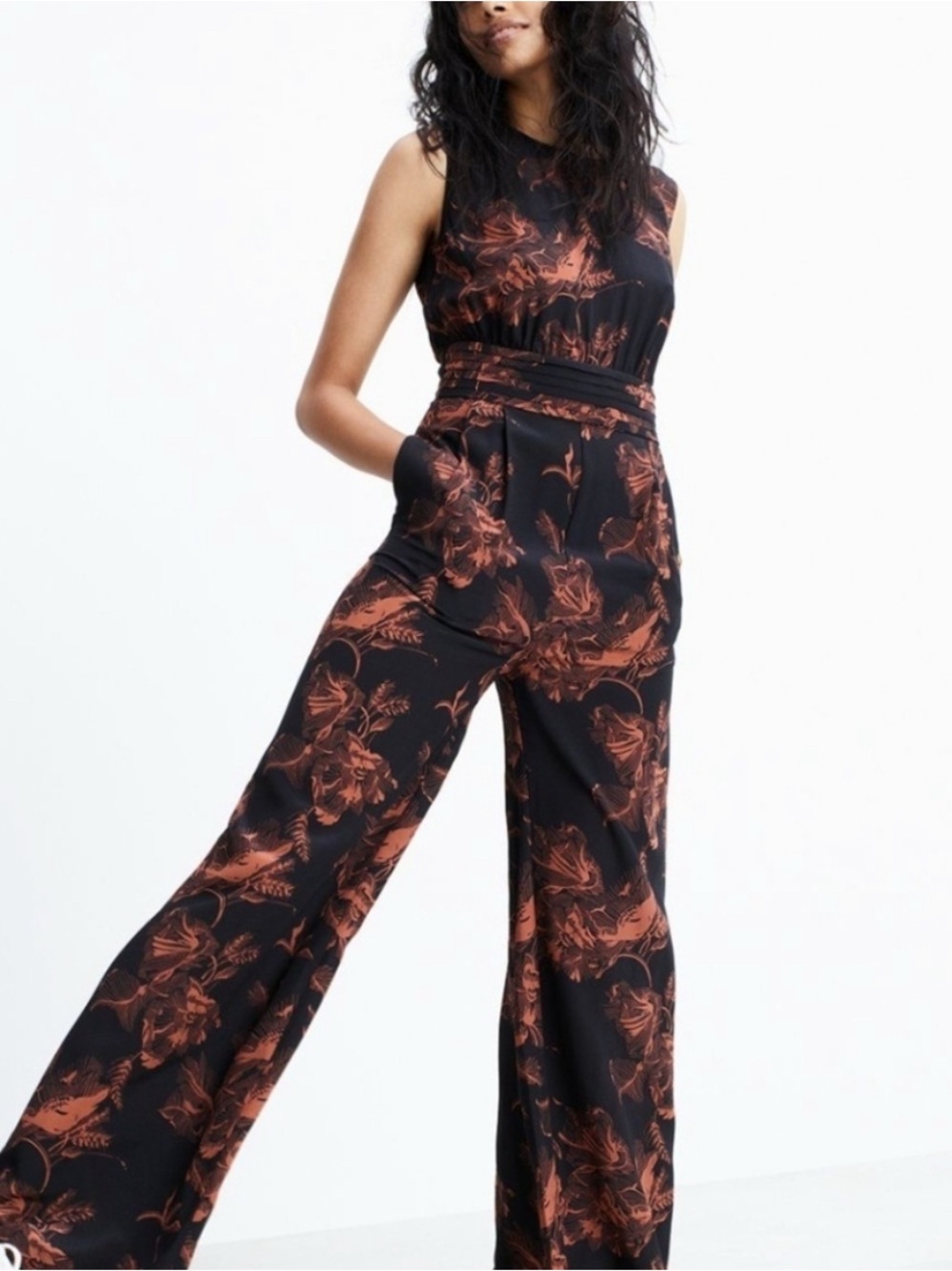 Madewell x No. 6 Silk Isabella Floral Jumpsuit women’s size 6 flowy wide leg
